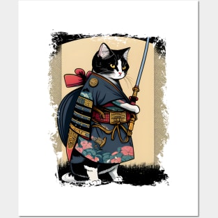 Japanese Cat Samurai Katana Catana - Cat lover Posters and Art